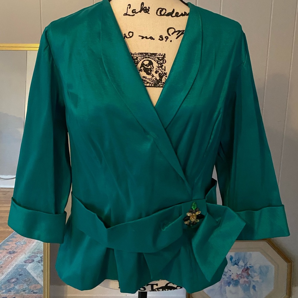 Alex Evenings Emerald Green Formal/Event/Holiday Top Size XL